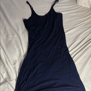 Classic Navy Slip Dress with Spaghetti Straps